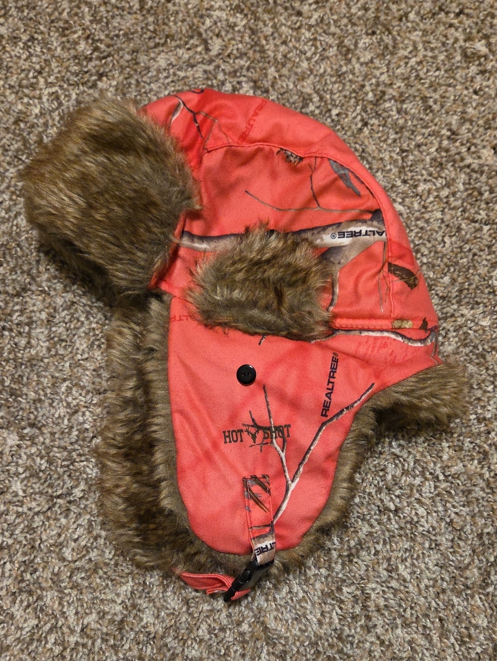 HOT SHOT Realtree Pink Faux-Fur Trapper Hat